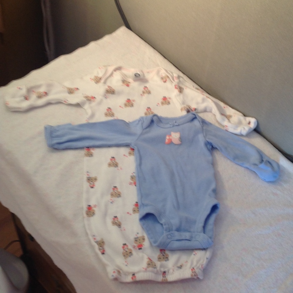 GERBER/CARTER'S - INFANT Long Sleeves 2 item BUNDLE